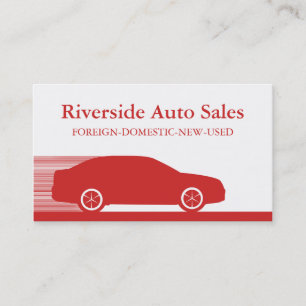 Cartão de visita rápido do automóvel, vermelho