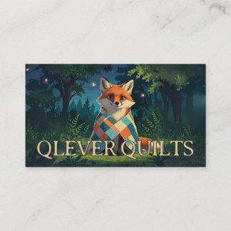 Cartão De Visita Raposa-branca vestindo colcha de colcha