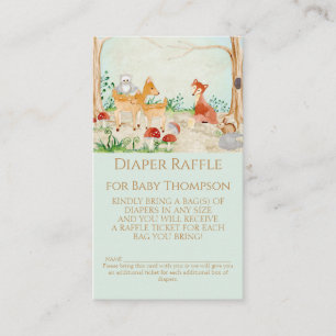 Cartão De Visita Raposa da Floresta Fralda Raffle Sexo Neutro