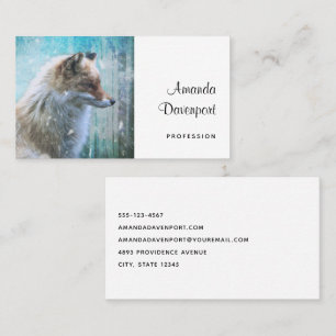 Cartão De Visita Raposa de Furto Coca-Cola no Fundo Azul