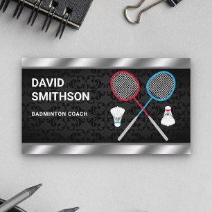 Cartão De Visita Raquetes de Badminton Peteca Treinador Profissiona