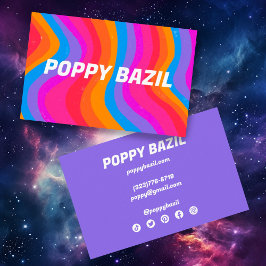 Cartão De Visita Rasgos ondulados coloridos Estirpes minimalistas e