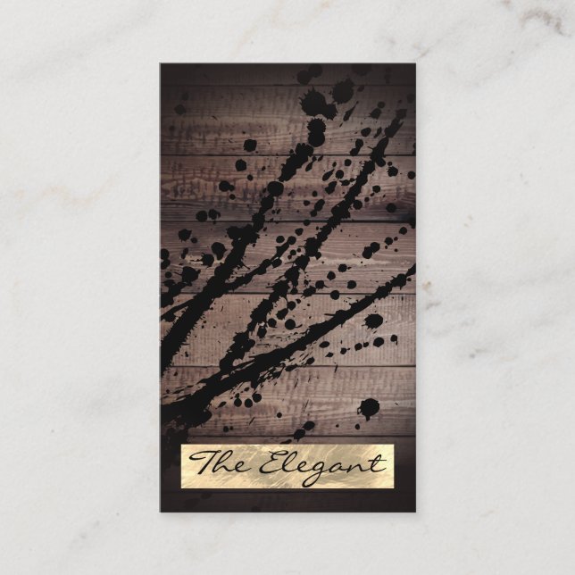 Cartão De Visita Rastreamento De Folha De Ouro De Madeira Russa (Frente)