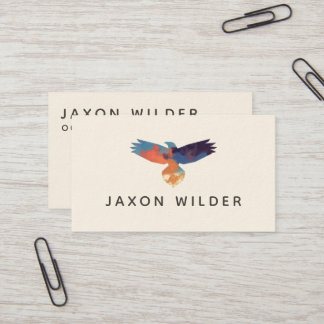 Cartão De Visita Raven Bird Silhouette Cloud Watercolor Mínimo
