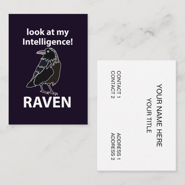 Cartão De Visita Raven Olhe Minha Inteligência Raven (Frente/Verso)