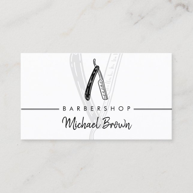 Cartão De Visita Razor Barbershop (Frente)