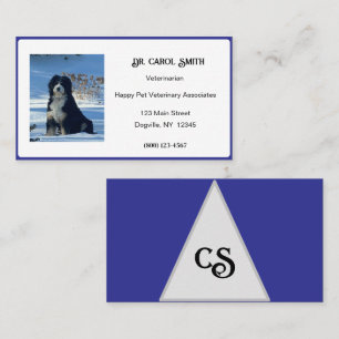 Cartão De Visita Real Azul e branco com logotipo ou fotoCartão de v
