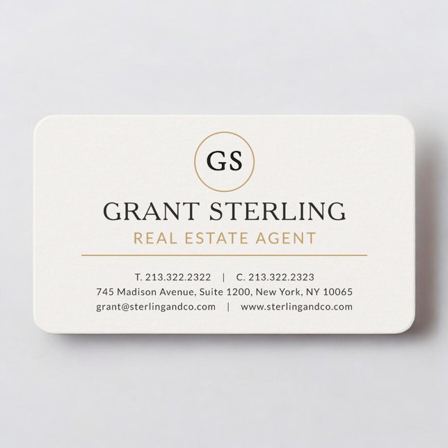 Cartão De Visita Real Estate Agent Professional (Criador carregado)