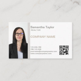 Cartão De Visita Real Estate Professional Insert ou Add Photo QR
