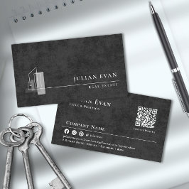 Cartão De Visita Realador preto e branco do logotipo do aparato mod