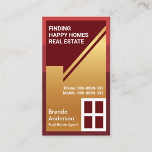 Cartão De Visita Realizador de Abstrato de telhado Dourado e refina