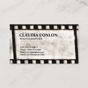 Cartão De Visita Realizador/Diretor de Filme de Cinema Grunge Retro