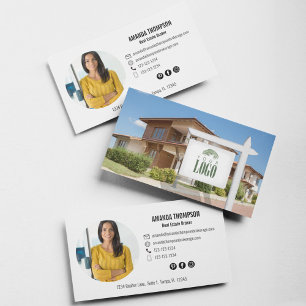 Cartão De Visita Realtor adicione sua foto personalizada do logotip