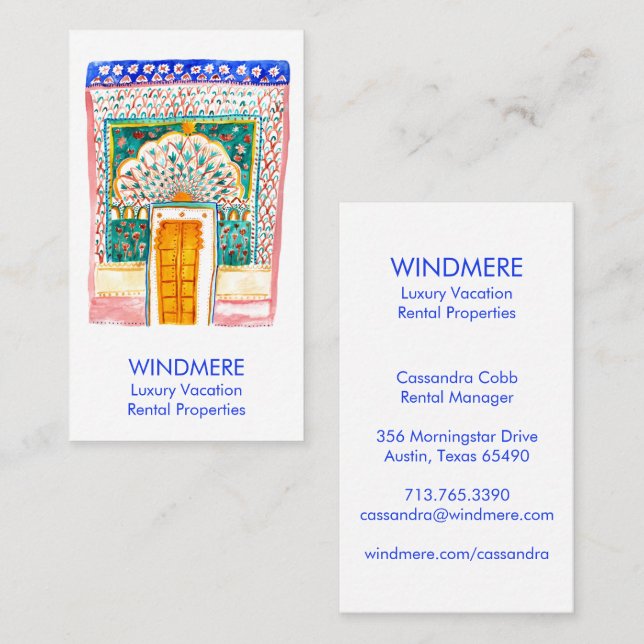 Cartão De Visita Realtor de Agente Imobiliário de Porta de Água Exc (Frente/Verso)