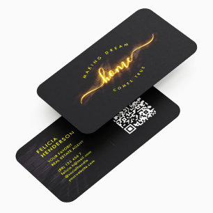 Cartão De Visita Realtor de Agente Imobiliário Moderno Elegante QR