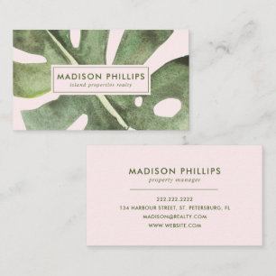 Cartão De Visita Realtor de Propriedades Aluguer de Férias de Praia