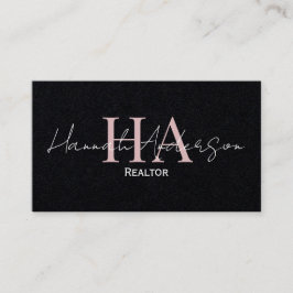 Cartão De Visita Realtor Moderno de Script Elegante Minimalista