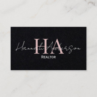 Cartão De Visita Realtor Moderno de Script Elegante Minimalista