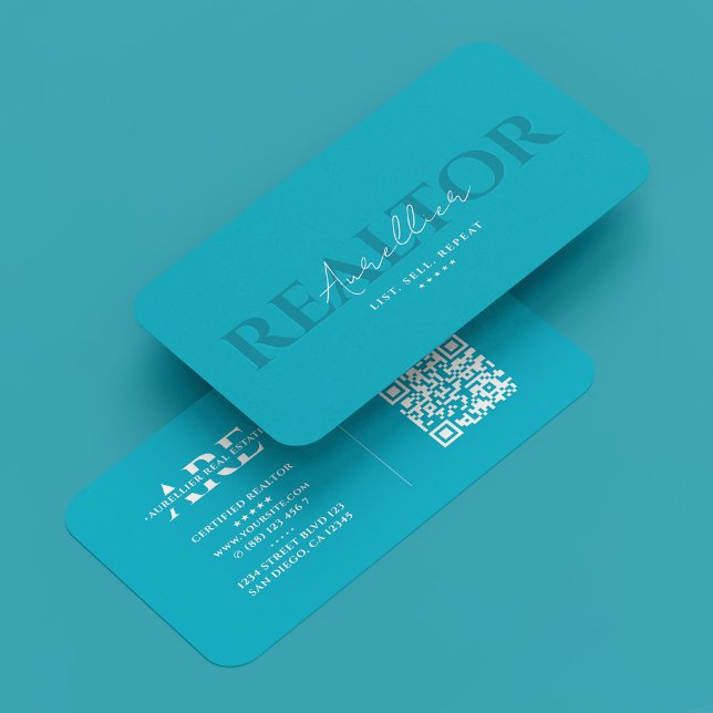 Cartão De Visita Realtor Mortgauge Azure Sky Blue Modern (Realtor Mortgage Azure Sky Blue Modern Business Card
)
