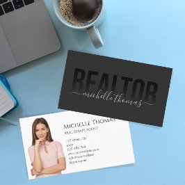 Cartão De Visita Realtor Real Estate Agent Professional Add Photo