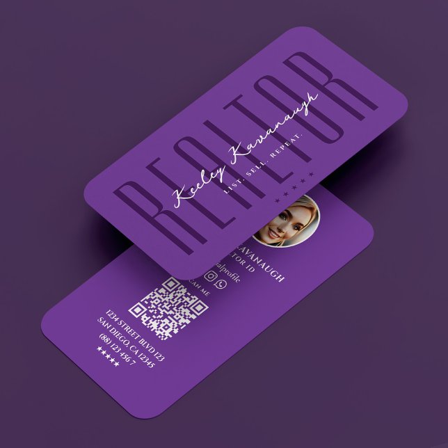Cartão De Visita Realtor Real Estate Attorney hipotecário Royal Pur (Realtor Real Estate Attorney Mortgage Royal Purple Business Card
)