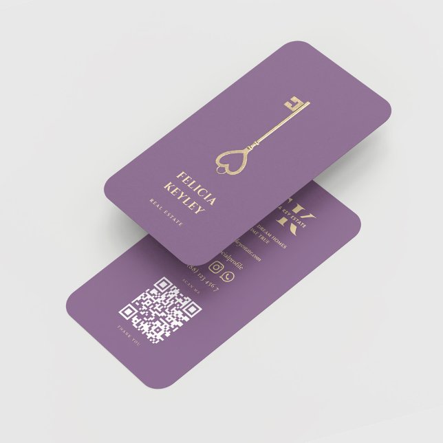 Cartão De Visita Realtor Real Estate Monograma Modern Dusty Purple (Realtor Real Estate Monogram Modern Dusty Purple Business Card
)