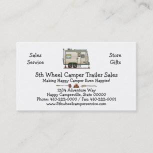Cartão De Visita Reboque bonito do viagem do campista do alador do