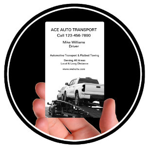 Cartão De Visita Reboque de Carro Placa Transporte Automotivo