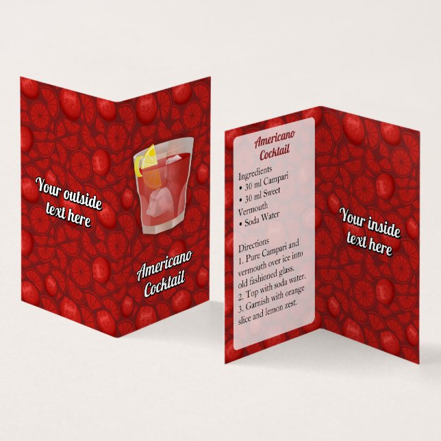 Cartão De Visita Receita Americana (Interior e exterior)