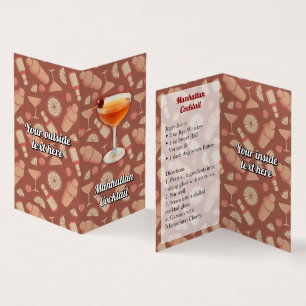 Cartão De Visita Receita de Coquetel Manhattan