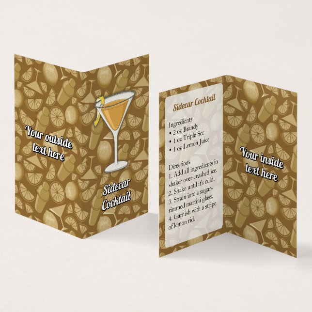 Cartão De Visita Receita Sidecar (Interior e exterior)