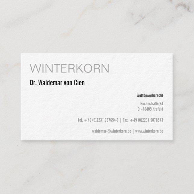 Cartão De Visita Rechtsanwälte Visitenkarte (Frente)