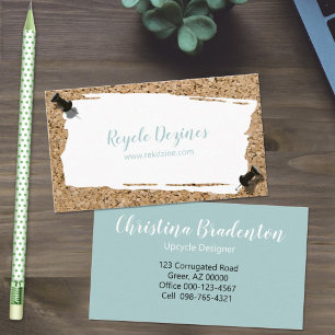 Cartão De Visita Reciclado White Ssucb Paper Sobre O Cork Pastel Gr