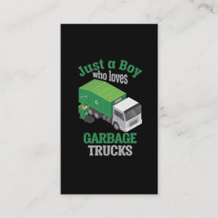 Cartão De Visita Reciclagem Legal de Garbage Truck amando Boy Toddl