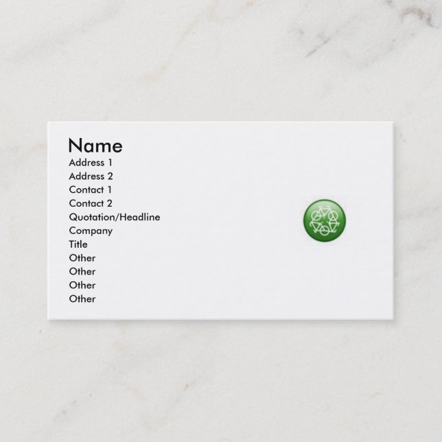 Cartão De Visita Reciclar Verde (Frente)