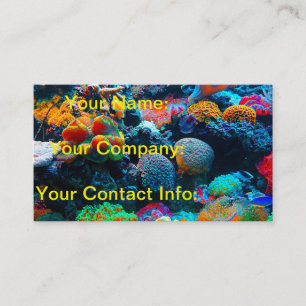 Cartão De Visita Recife de corais tropical submarino