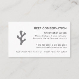 Cartão De Visita Recife de coral profissional de Cinzas Elegante mo