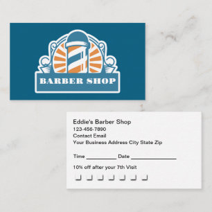 Cartão De Visita Recompensas de Compromisso de Barbearia Retro