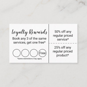 Cartão De Visita Recompensas de fidelidade e programa de desconto