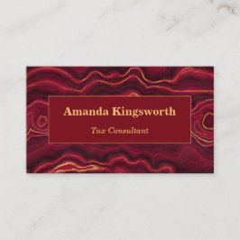 Cartão De Visita Red and Dourado Agate Professional personalizado