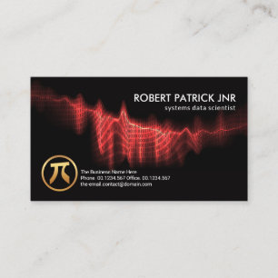 Cartão De Visita Red Binary Codes Digital Wave Data Scientist