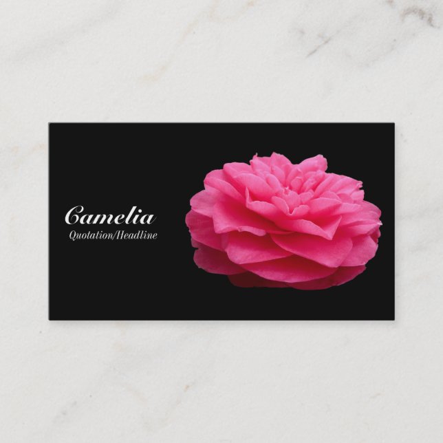 Cartão De Visita Red Camelia - Preto (Frente)