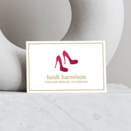 Cartão De Visita Red Glitter Heels Boutique, vendedor de pontos
