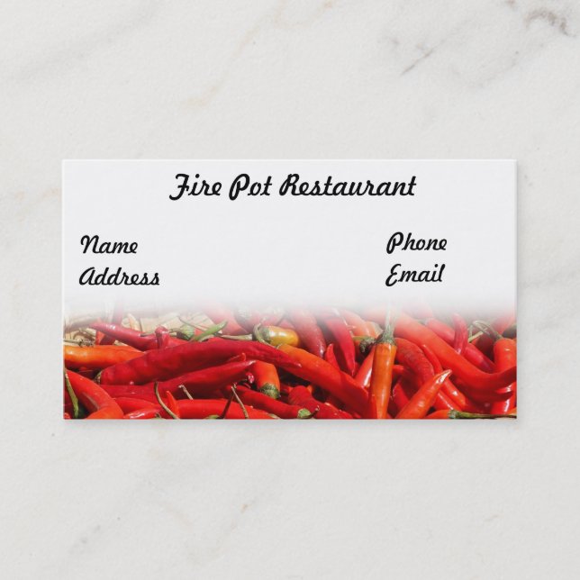 Cartão De Visita Red Hot Chili Peppers (Frente)