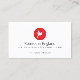Cartão De Visita Red Hummingbird Logo Health Care, Naturopath