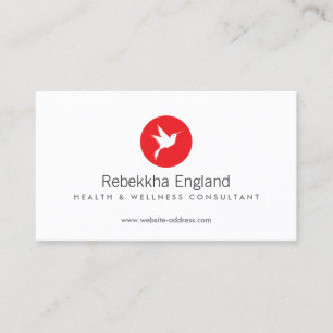 Cartão De Visita Red Hummingbird Logo Health Care, Naturopath