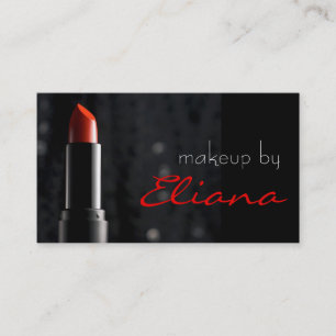 Cartão De Visita Red Lipstick Makeup Artista Cosmetologista Beauty