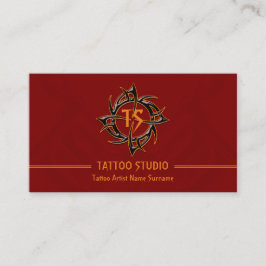 Cartão De Visita Red Minimine Modern Tattoo Studio