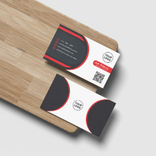 Cartão De Visita Red Modern Professional Corporate Scannable