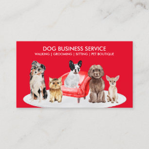 Cartão De Visita Red Pet Sitter Dogs Cadeira Home Hotel